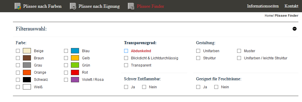 Plissee Finder