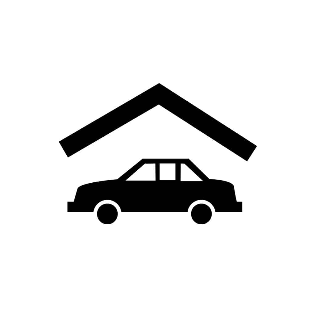 Garage für das Auto ist praktisch